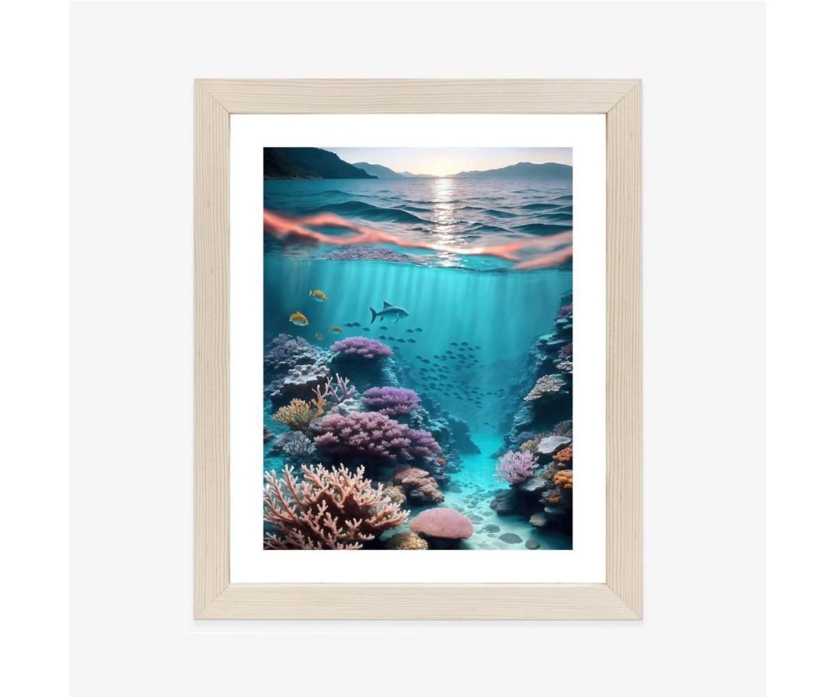Poster Unterwasserleben Und Die Strahlen Der Aufgehenden Sonne