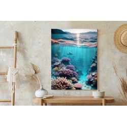 Poster Unterwasserleben Und Die Strahlen Der Aufgehenden Sonne