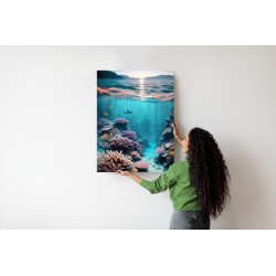 Poster Unterwasserleben Und Die Strahlen Der Aufgehenden Sonne