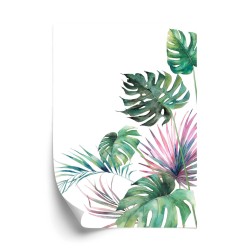 Poster Botanisches Muster Aus Aquarell-Monstera Und Palmblättern