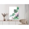 Poster Botanisches Muster Aus Aquarell-Monstera Und Palmblättern