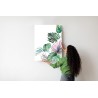 Poster Botanisches Muster Aus Aquarell-Monstera Und Palmblättern