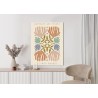 Poster Minimalistische Bunte Boho-Blumen