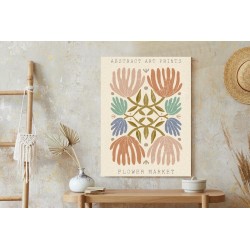 Poster Minimalistische Bunte Boho-Blumen