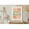 Poster Minimalistische Bunte Boho-Blumen