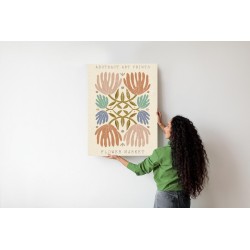 Poster Minimalistische Bunte Boho-Blumen