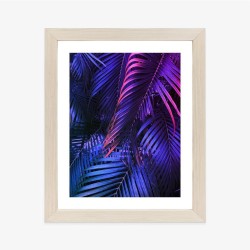 Poster Tropische Neonpalmenblätter