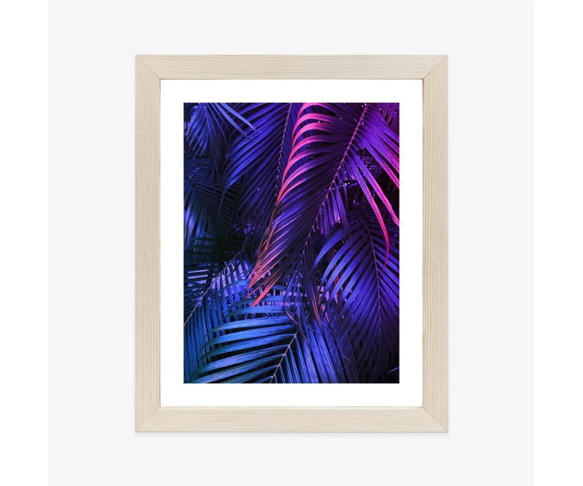 Poster Tropische Neonpalmenblätter