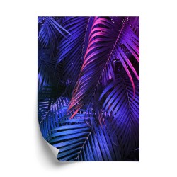 Poster Tropische Neonpalmenblätter