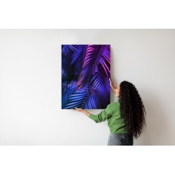 Poster Tropische Neonpalmenblätter