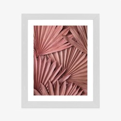 Poster Rosa Palmblätter Im Boho-Stil