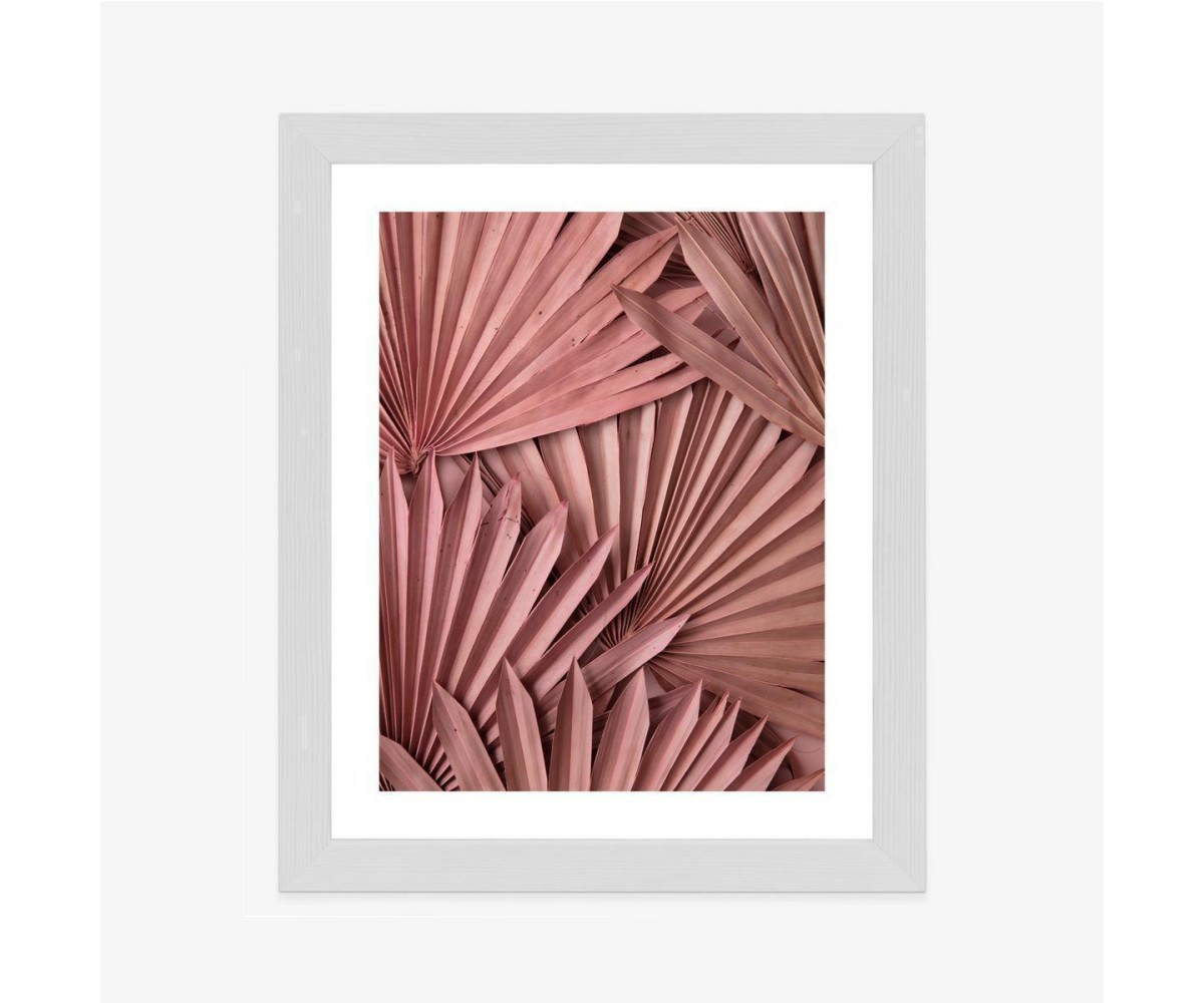Poster Rosa Palmblätter Im Boho-Stil