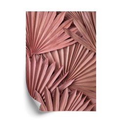Poster Rosa Palmblätter Im Boho-Stil