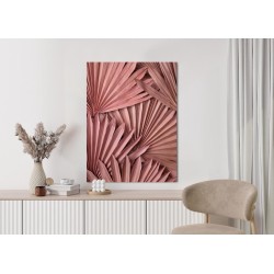 Poster Rosa Palmblätter Im Boho-Stil