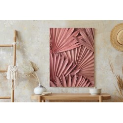 Poster Rosa Palmblätter Im Boho-Stil