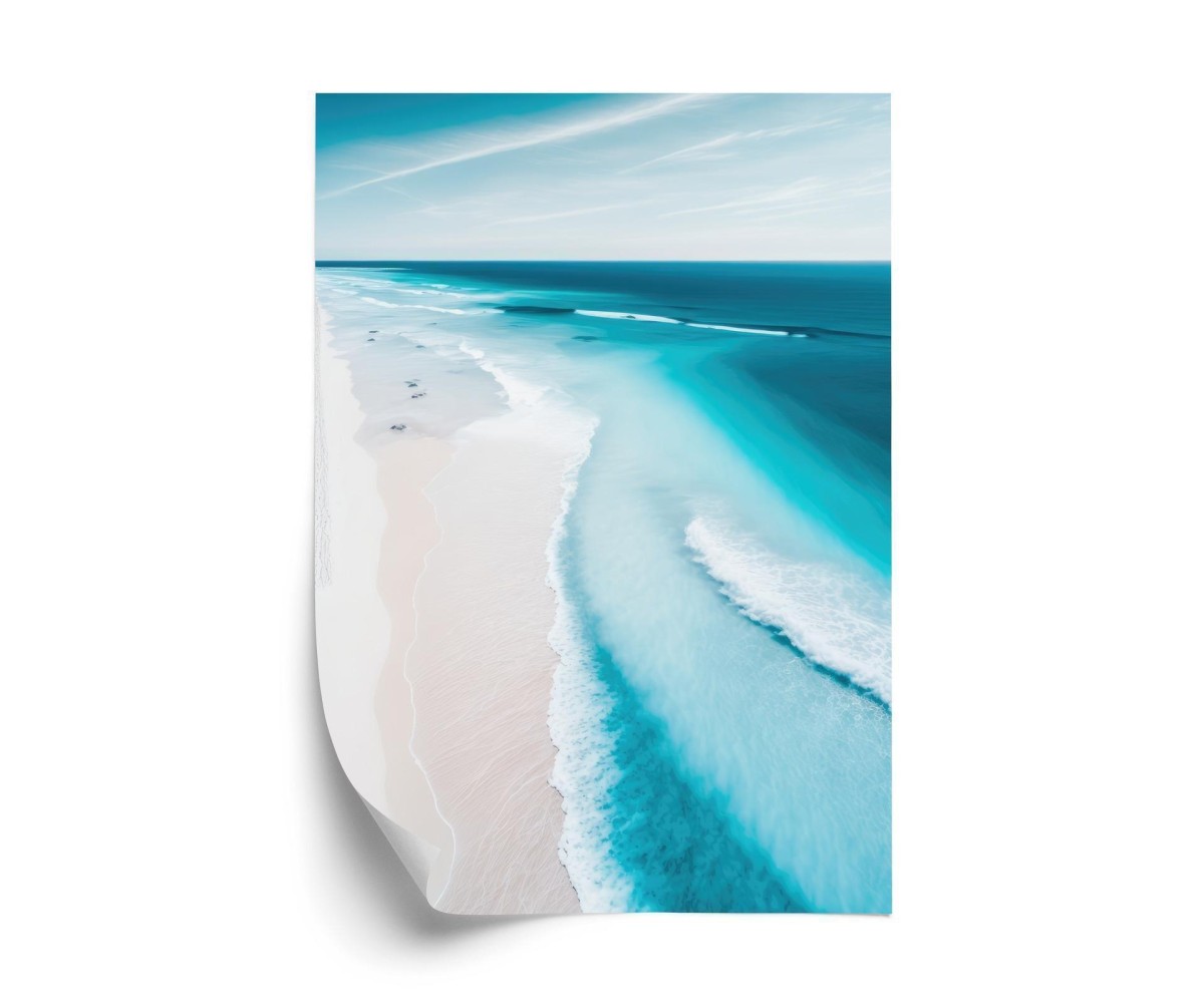Poster Blaues Meer Und Tropischer Weißer Sandstrand