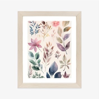 Poster Bunte Blätter Mit Aquarell Bemalt