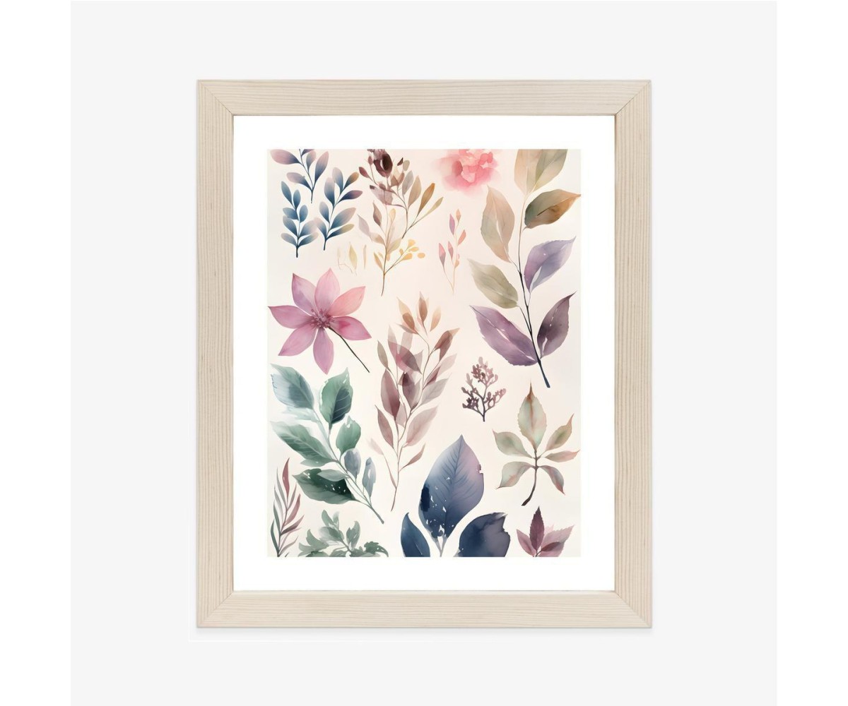 Poster Bunte Blätter Mit Aquarell Bemalt