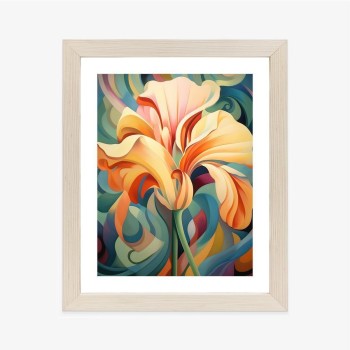 Poster Iris Auf Einem Farbenfrohen Abstrakten Hintergrund
