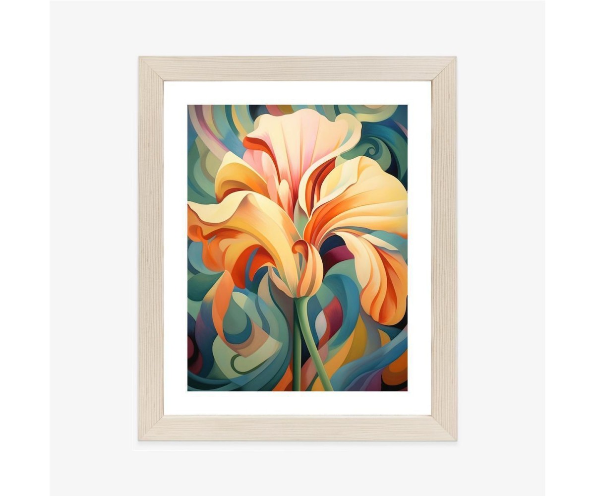 Poster Iris Auf Einem Farbenfrohen Abstrakten Hintergrund