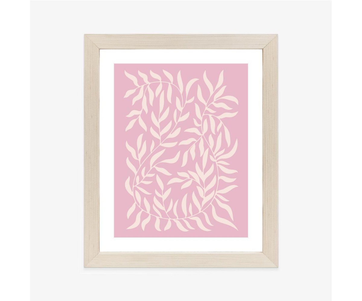 Poster Minimalistische Pflanzen Auf Rosa Hintergrund