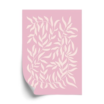 Poster Minimalistische Pflanzen Auf Rosa Hintergrund
