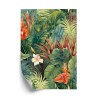 Poster Bunte Pflanzen Und Blumen Tropisches Muster