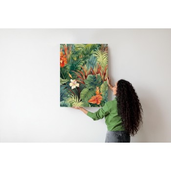 Poster Bunte Pflanzen Und Blumen Tropisches Muster