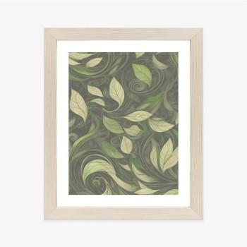 Poster Botanisches Muster Aus Blättern In Grüntönen