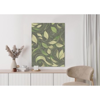 Poster Botanisches Muster Aus Blättern In Grüntönen