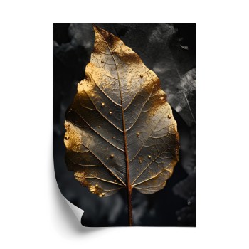 Poster Blattgold Im Vintage-Stil