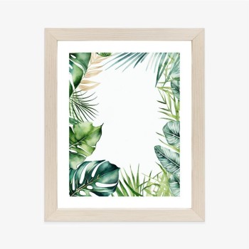 Poster Tropische Grüne Aquarellblätter