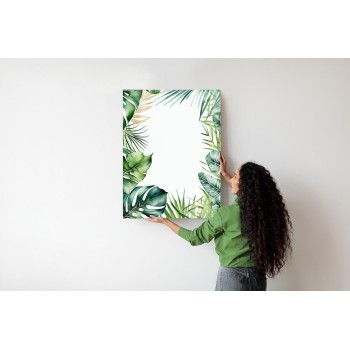 Poster Tropische Grüne Aquarellblätter