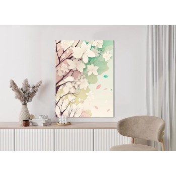 Poster Blühende Pastellbäume Im Frühling