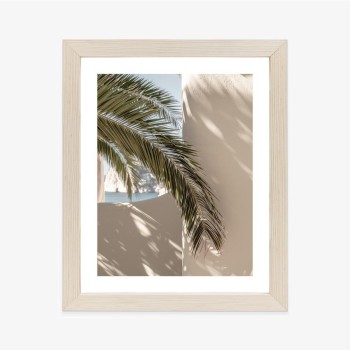 Poster Palmblätter Mit Schatten Auf Einer Beigen Wand