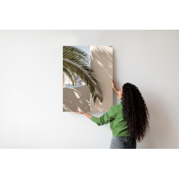 Poster Palmblätter Mit Schatten Auf Einer Beigen Wand