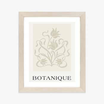 Poster Botanische Beige Blätter Und Blüten