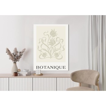 Poster Botanische Beige Blätter Und Blüten