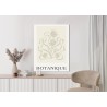 Poster Botanische Beige Blätter Und Blüten