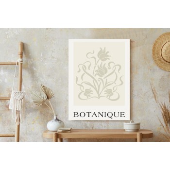 Poster Botanische Beige Blätter Und Blüten