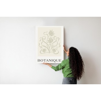Poster Botanische Beige Blätter Und Blüten