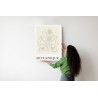 Poster Botanische Beige Blätter Und Blüten