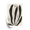 Poster Große Schwarze Blätter Und Blüten Im Matisse-Stil