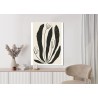 Poster Große Schwarze Blätter Und Blüten Im Matisse-Stil