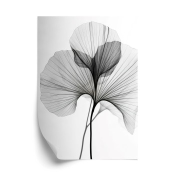 Poster Schwarze Ginkgoblätter