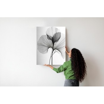 Poster Schwarze Ginkgoblätter