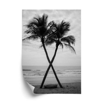 Poster Zwei Kokospalmen Und Das Meer
