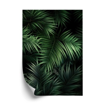 Poster Dunkle Bambusblätter