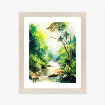 Poster Dschungel Aus Palmen Und Fluss