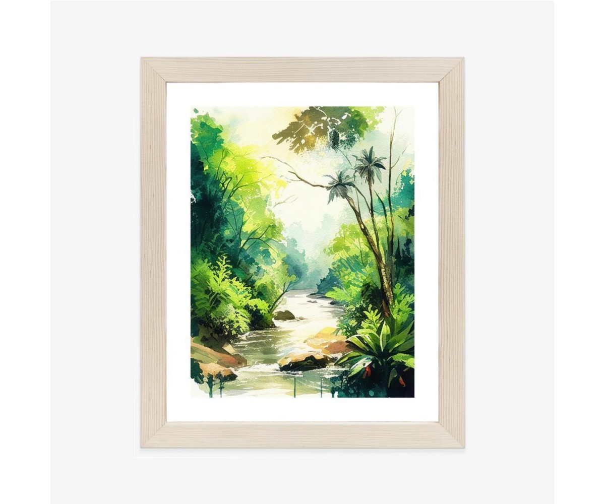 Poster Dschungel Aus Palmen Und Fluss